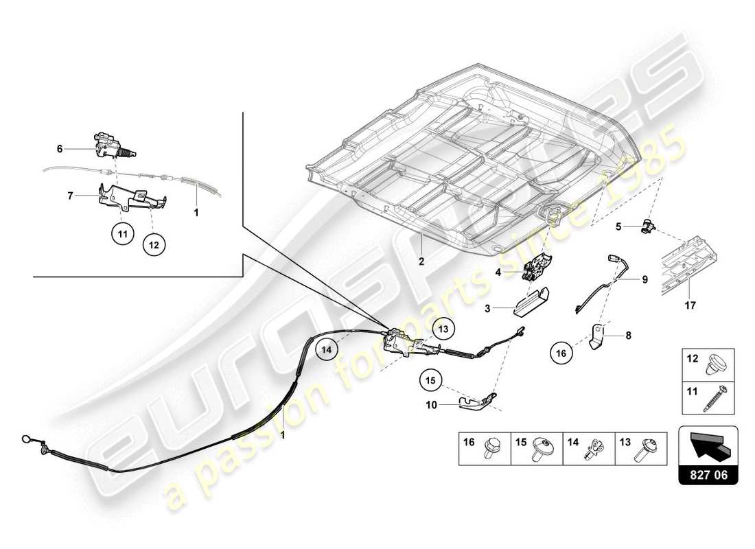 lamborghini evo spyder 2wd (2020) rear lid part diagram