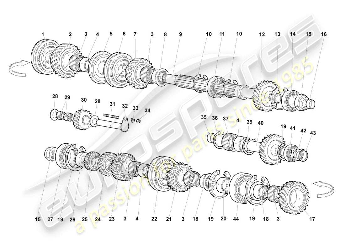 lamborghini murcielago coupe (2004) output shaft part diagram