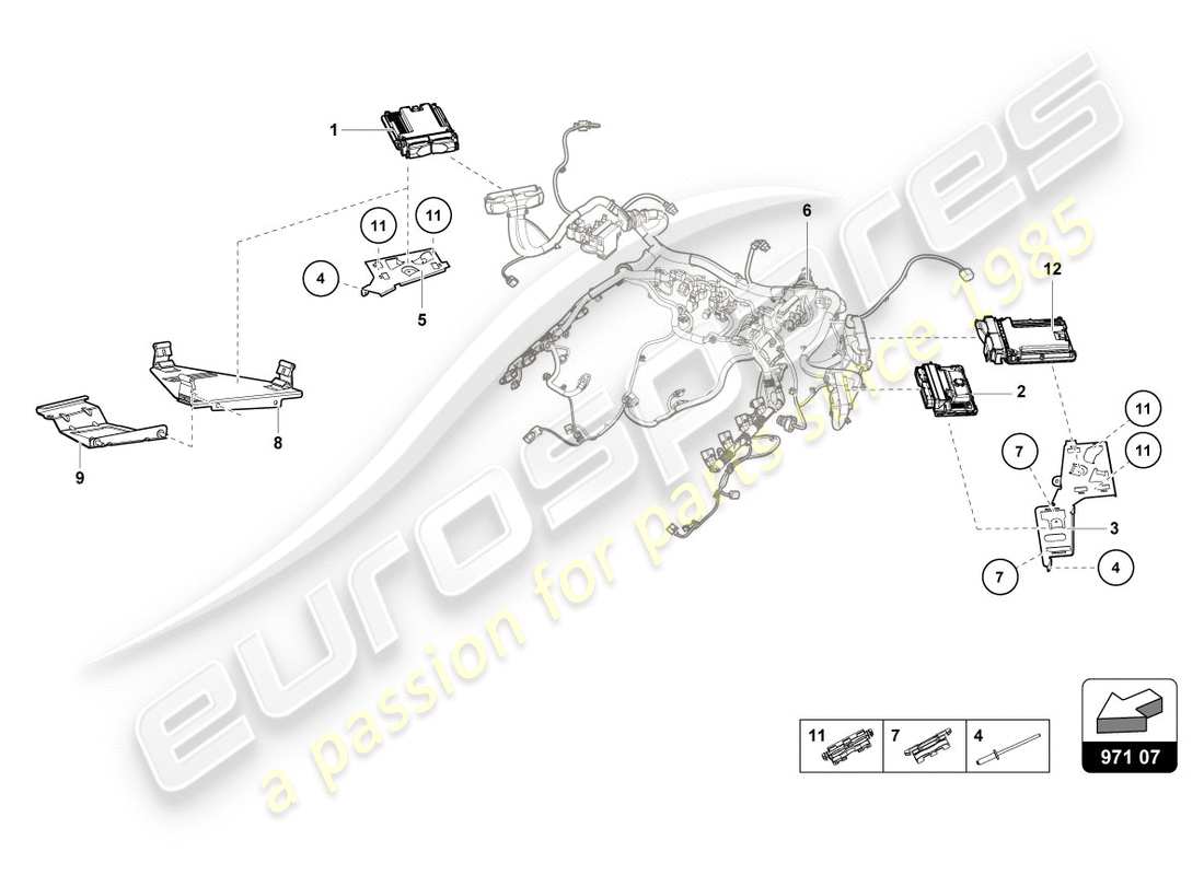 lamborghini performante coupe (2020) engine control unit part diagram