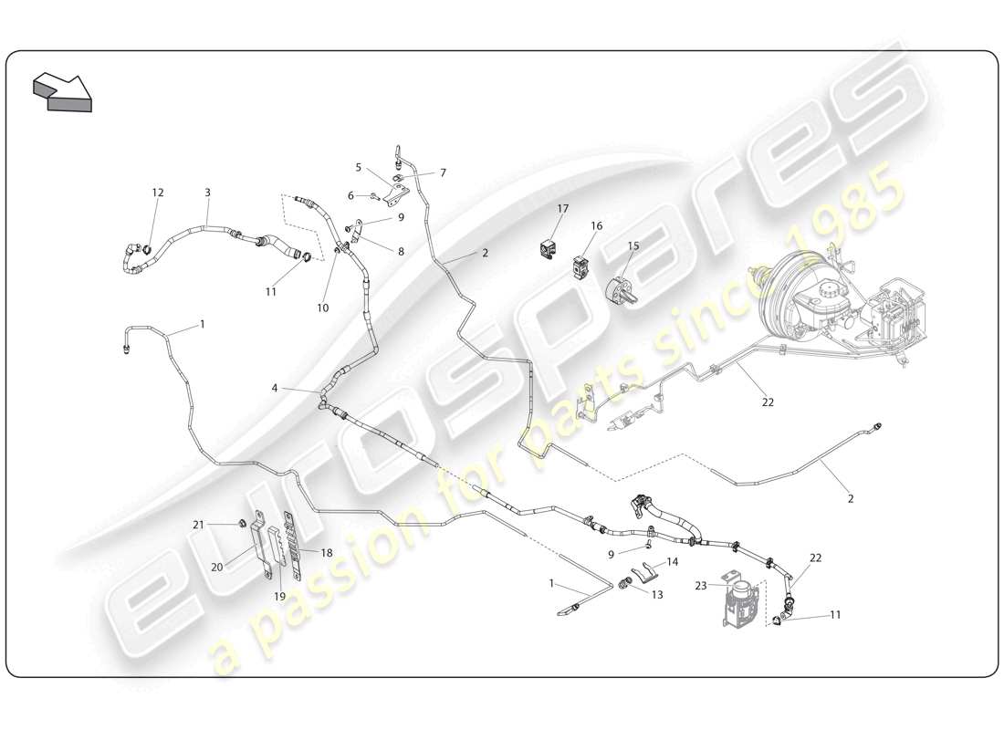 lamborghini super trofeo (2009-2014) brake system part diagram