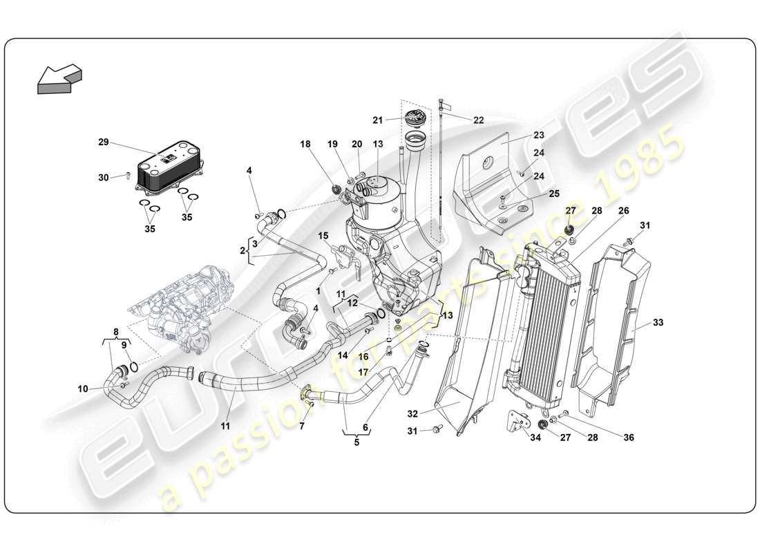 lamborghini super trofeo (2009-2014) oil system part diagram