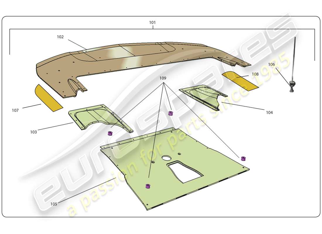 lamborghini super trofeo (2009-2014) front bumper part diagram