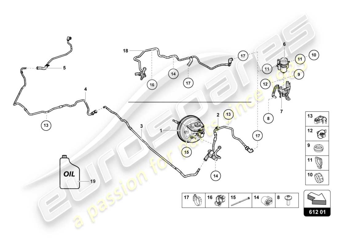 lamborghini lp600-4 zhong coupe (2015) hydraulic system for brake servo part diagram