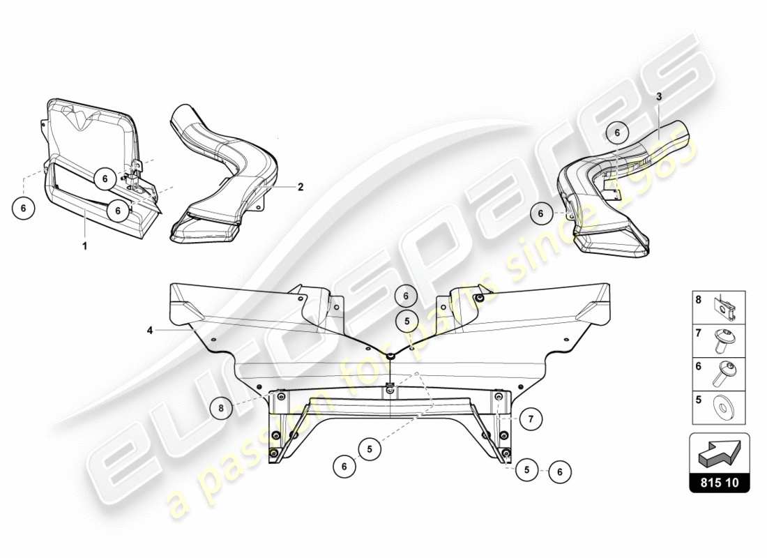 lamborghini centenario coupe (2017) air duct cardboard front part diagram