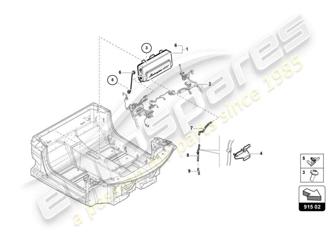 lamborghini sian (2020) auxiliary battery part diagram