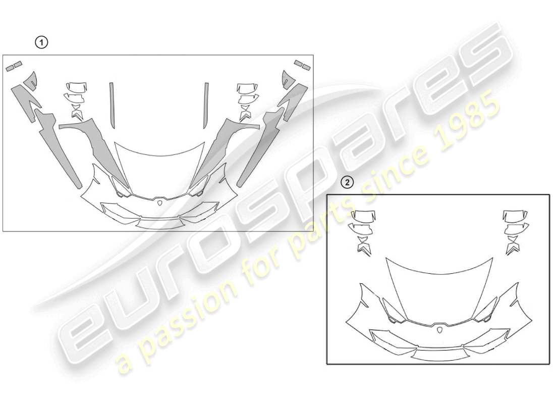 lamborghini huracan lp610-4 spider (accessories) 1 set protective film part diagram