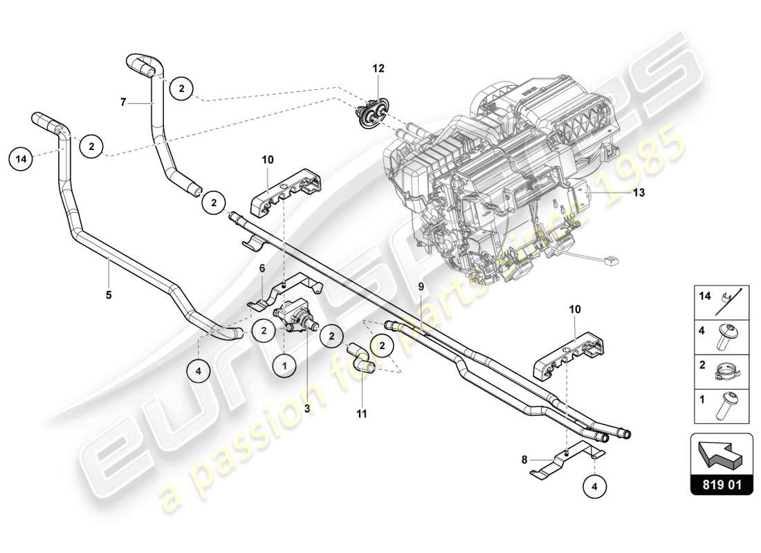 lamborghini lp720-4 coupe 50 (2014) heating a/c system part diagram