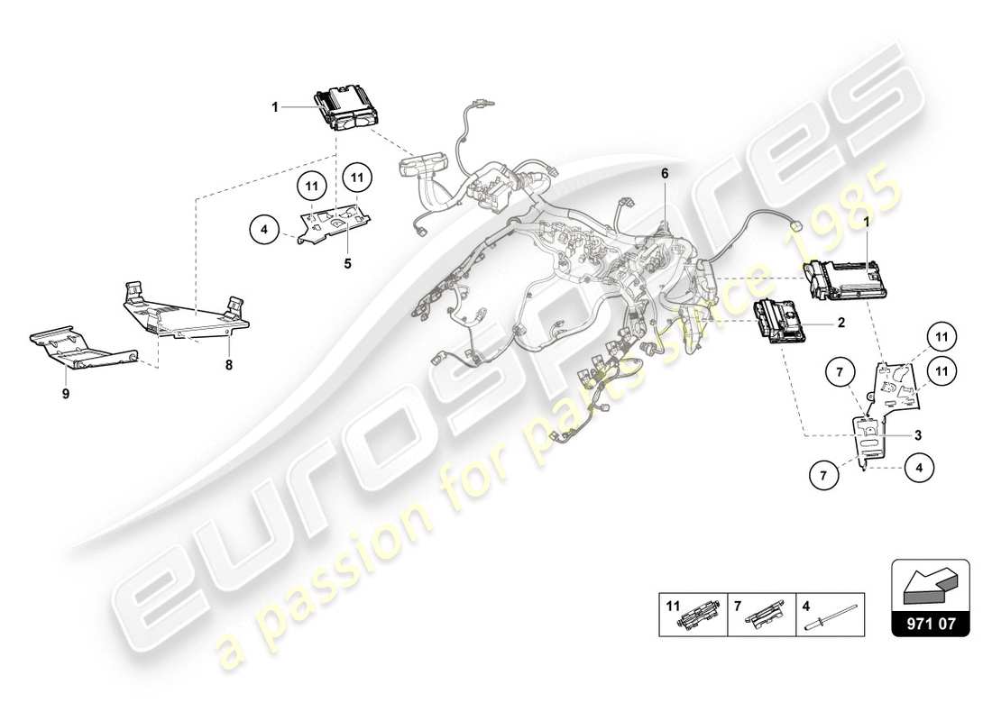 lamborghini lp610-4 coupe (2019) engine control unit part diagram