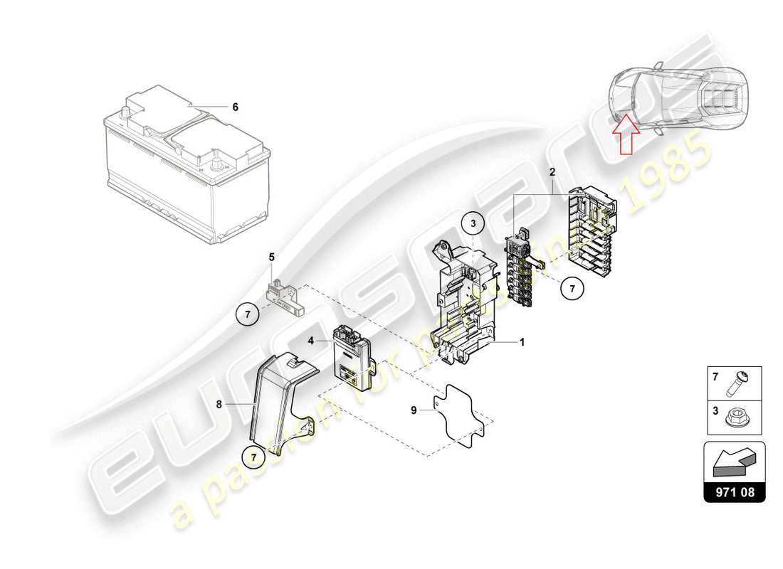 lamborghini lp610-4 coupe (2019) fuse box part diagram