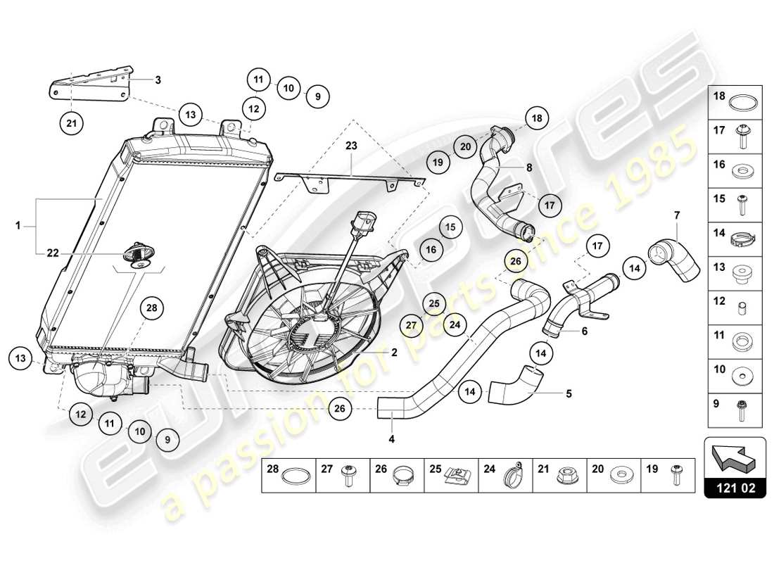 lamborghini lp720-4 coupe 50 (2014) cooler for coolant part diagram