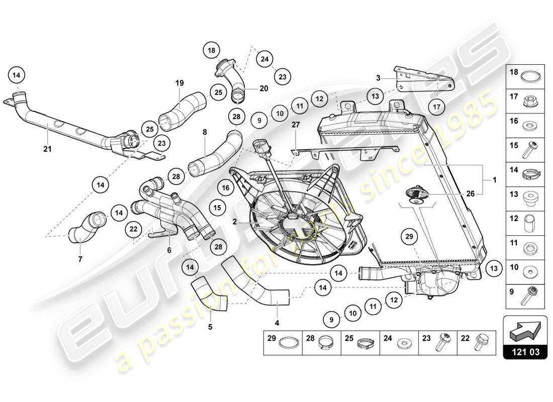 lamborghini lp720-4 coupe 50 (2014) cooler for coolant part diagram