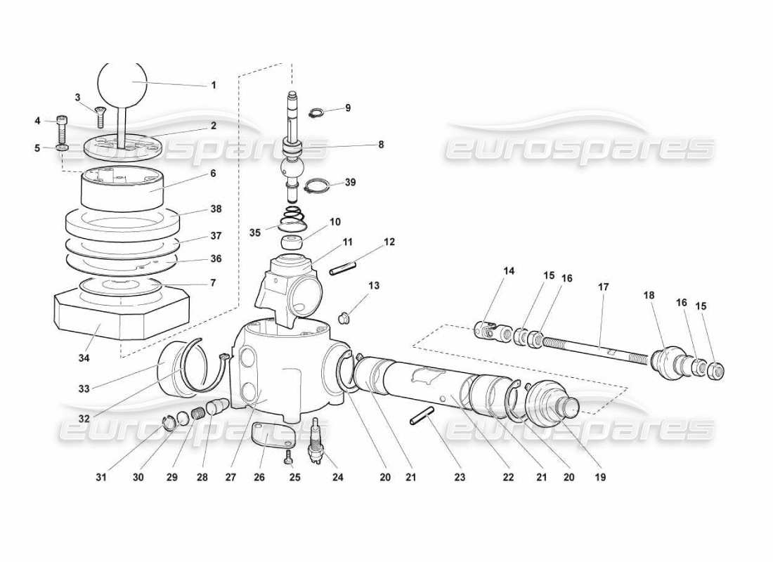 lamborghini murcielago lp670 gearbox control tower part diagram