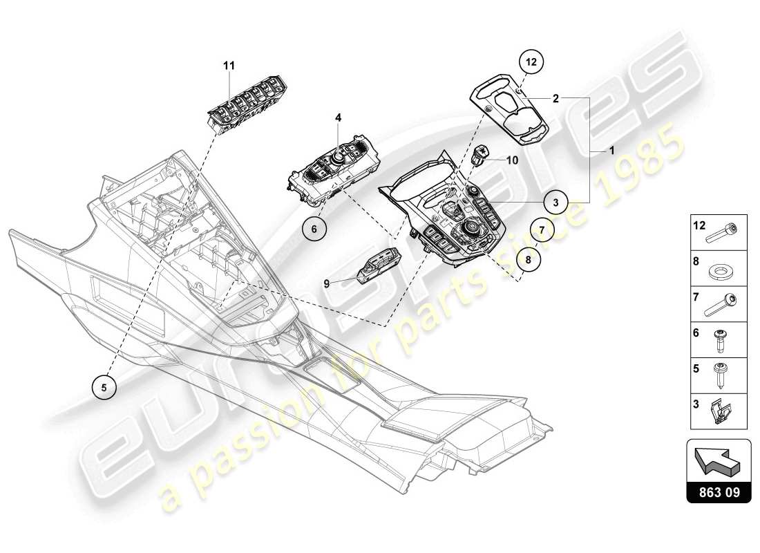 lamborghini lp720-4 coupe 50 (2014) switch unit part diagram