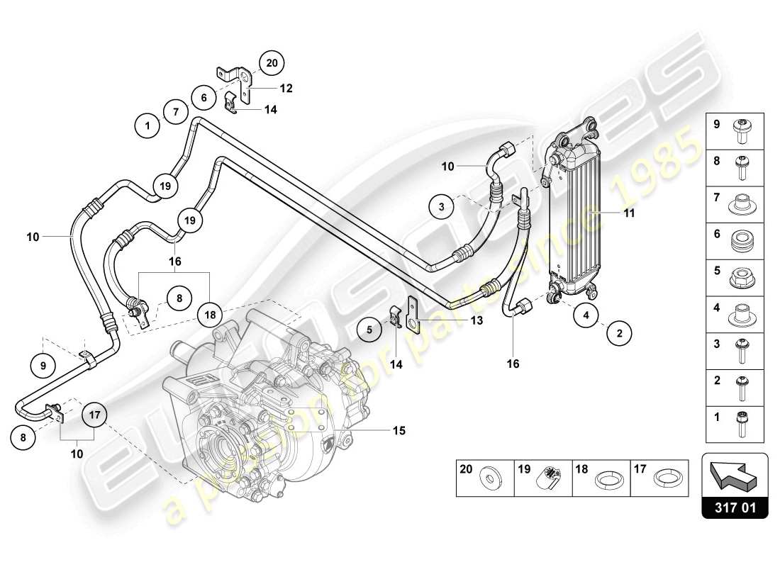 lamborghini lp720-4 coupe 50 (2014) oil cooler part diagram