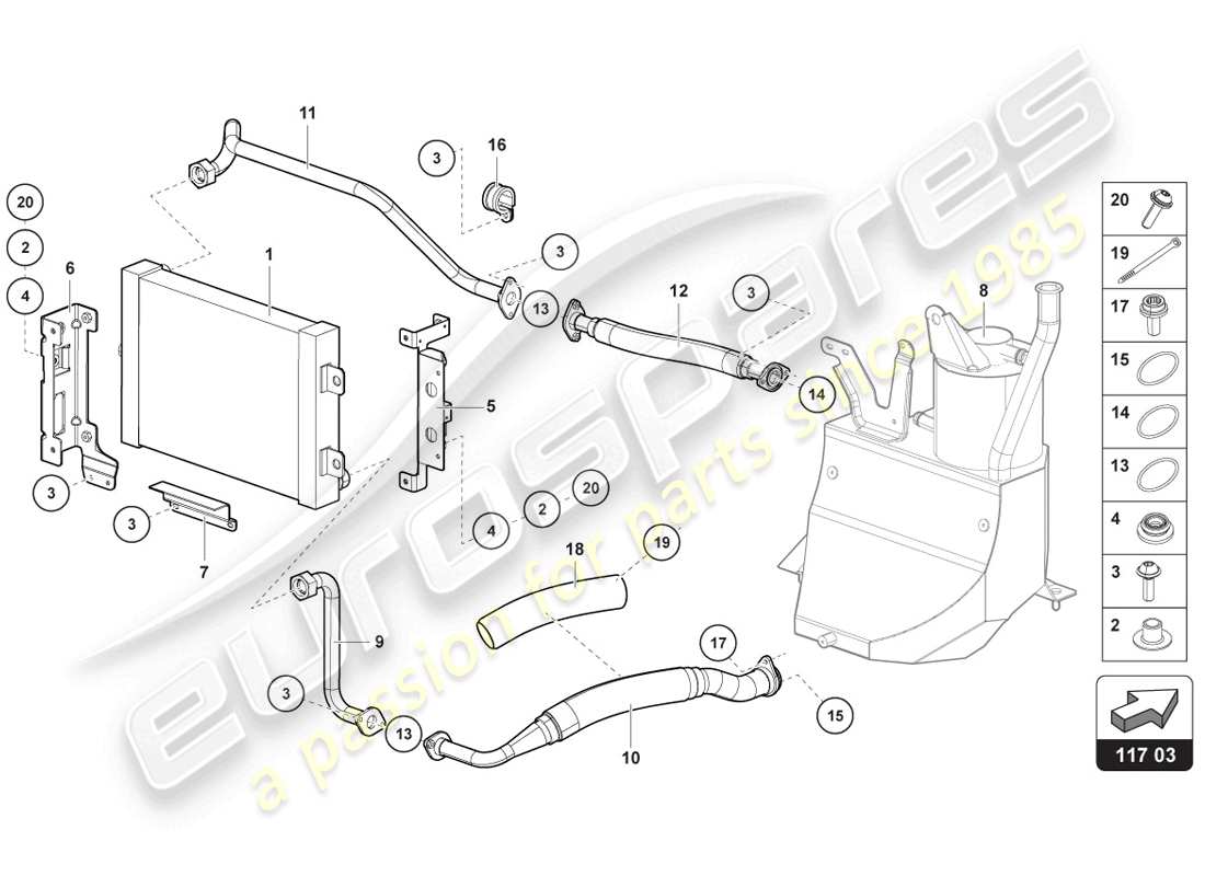 lamborghini lp720-4 coupe 50 (2014) oil cooler part diagram