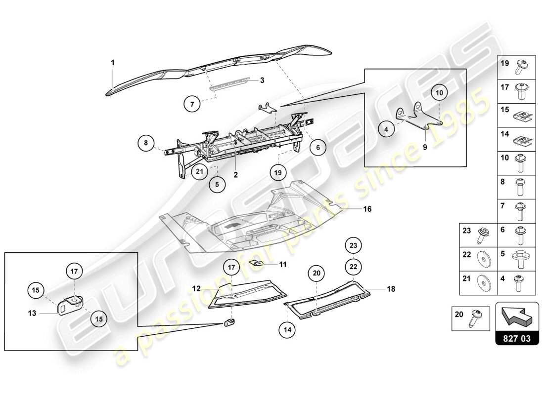 lamborghini lp720-4 coupe 50 (2014) rear spoiler part diagram