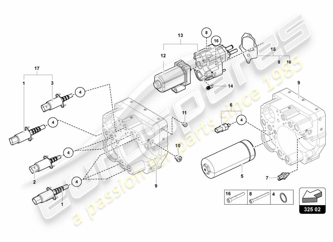 lamborghini centenario roadster (2017) hydraulics control unit part diagram