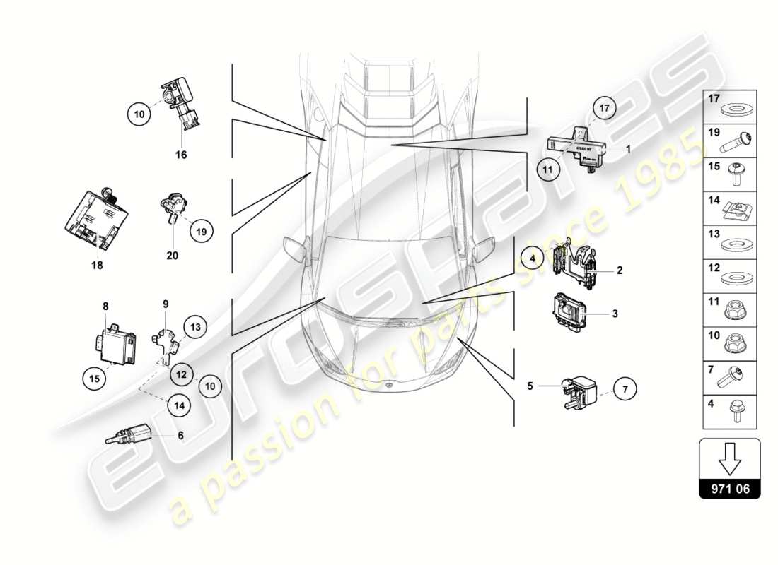 lamborghini lp610-4 spyder (2017) control unit part diagram