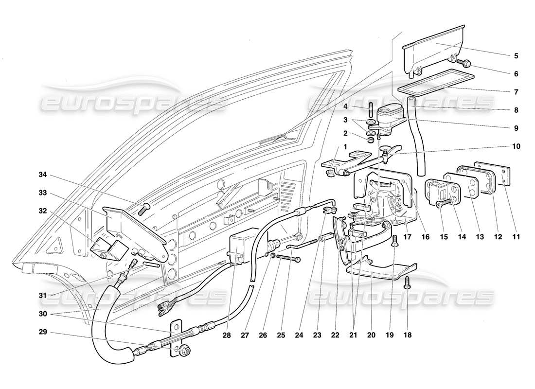 lamborghini diablo se30 (1995) doors part diagram