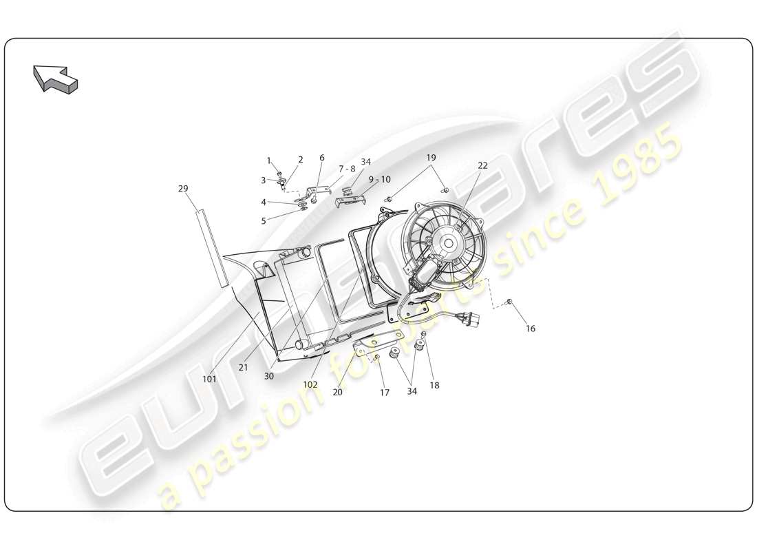 lamborghini super trofeo (2009-2014) water cooling part diagram