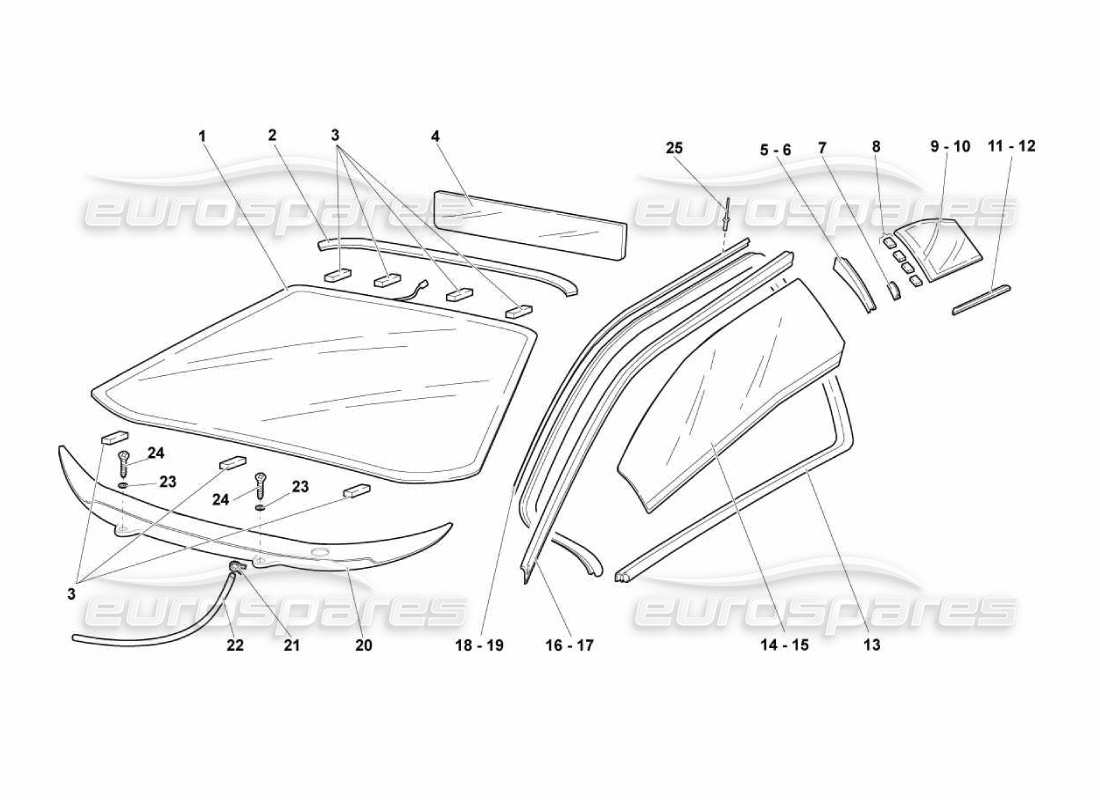 lamborghini murcielago lp670 windows part diagram