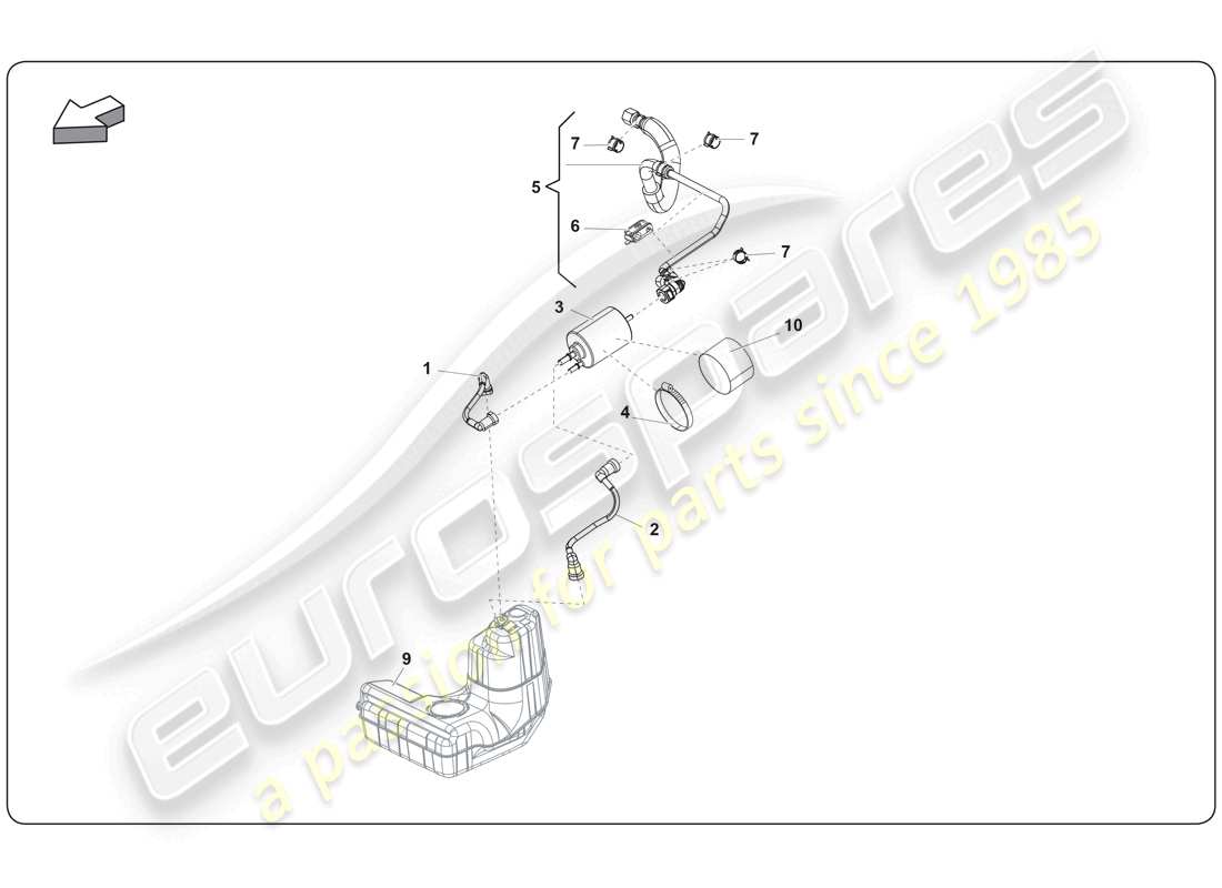 lamborghini super trofeo (2009-2014) fuel system part diagram