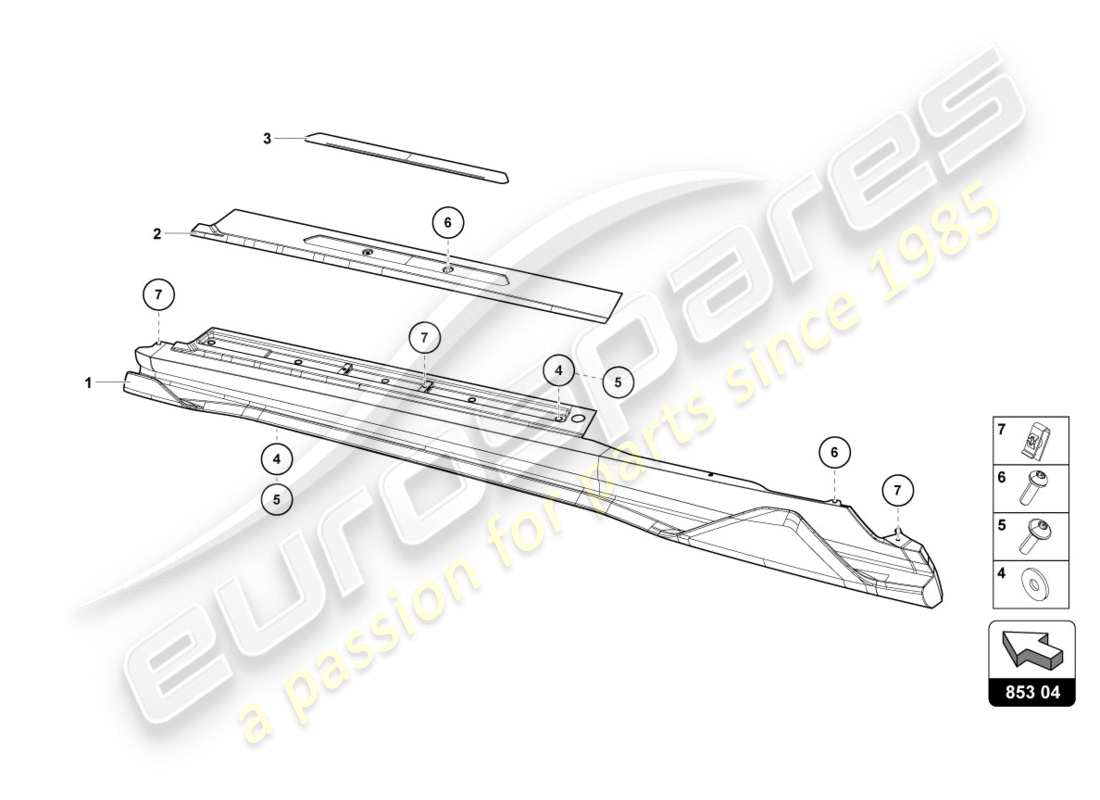 lamborghini centenario roadster (2017) lower external side member for wheel housing part diagram