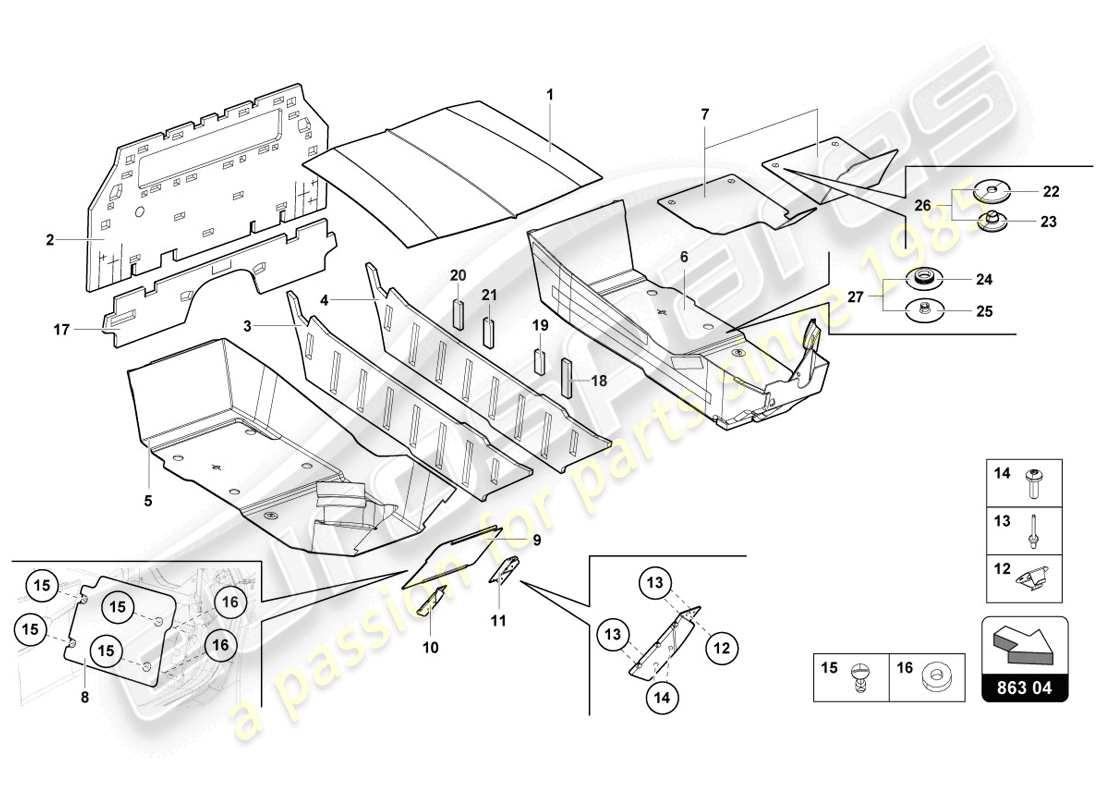 lamborghini lp720-4 coupe 50 (2014) interior decor part diagram