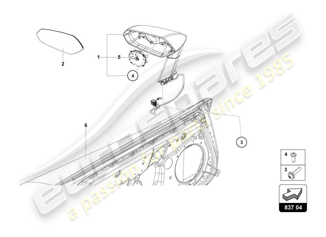 lamborghini lp720-4 coupe 50 (2014) exterior mirror part diagram