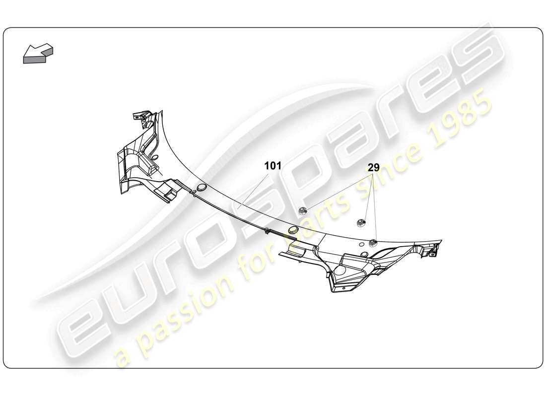 lamborghini super trofeo (2009-2014) cover part diagram