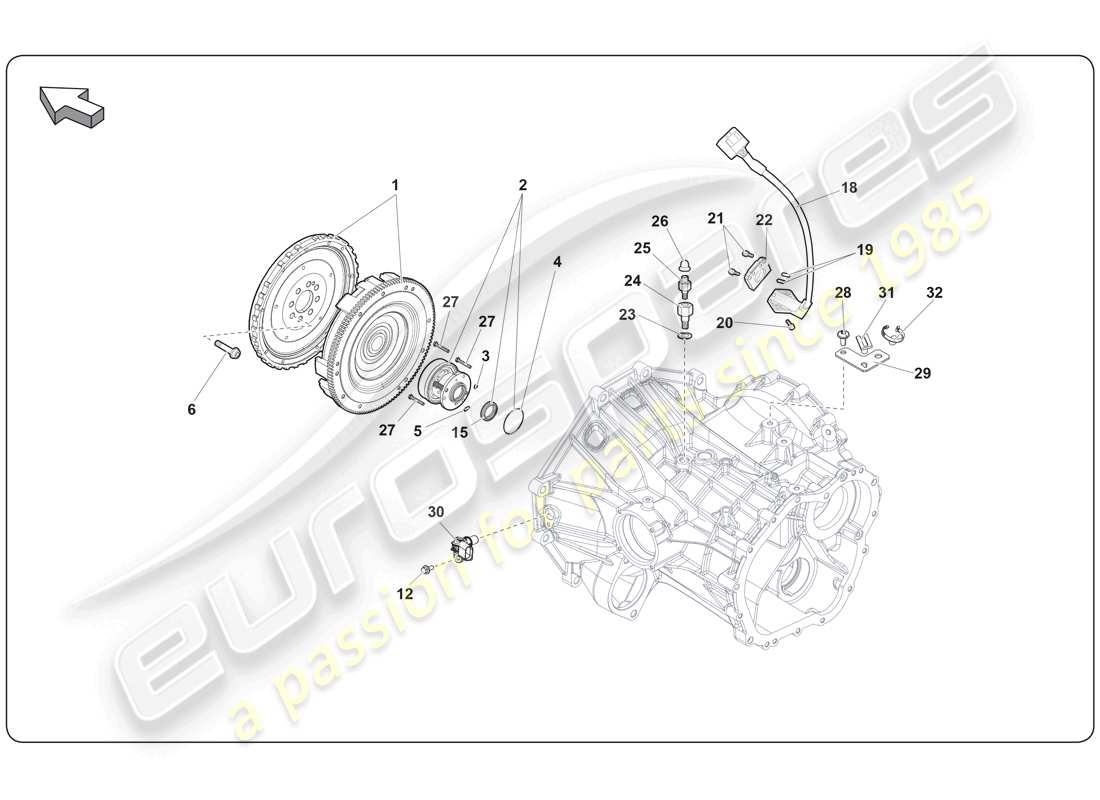 lamborghini super trofeo (2009-2014) clutch part diagram