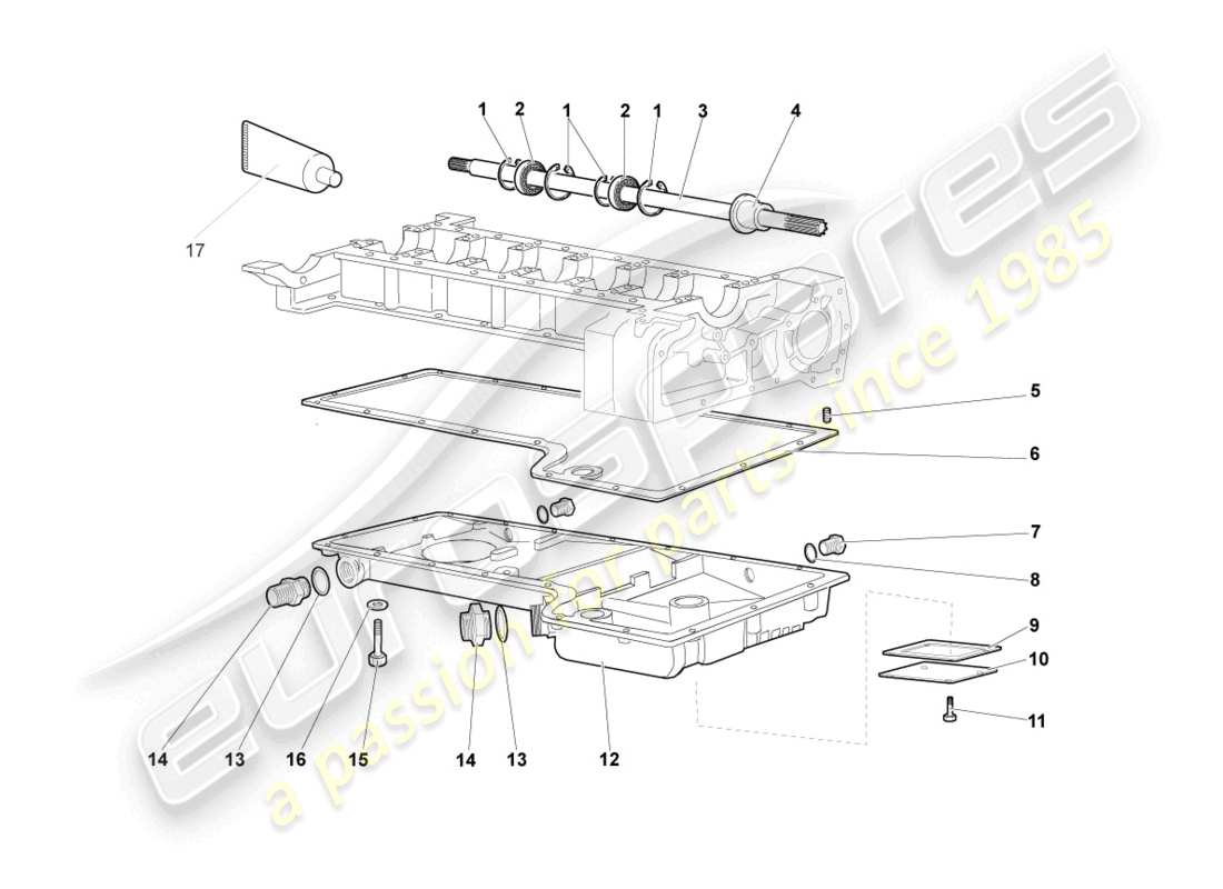 lamborghini murcielago coupe (2004) oil sump part diagram