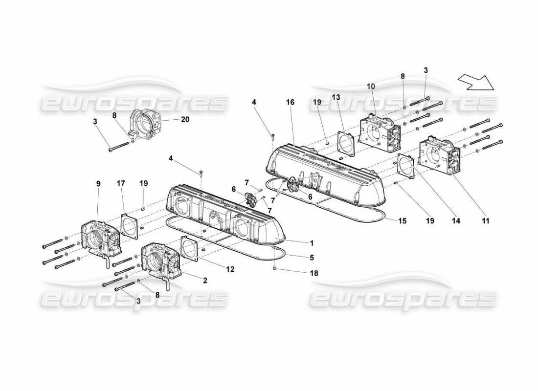 lamborghini murcielago lp670 intake manifold part diagram