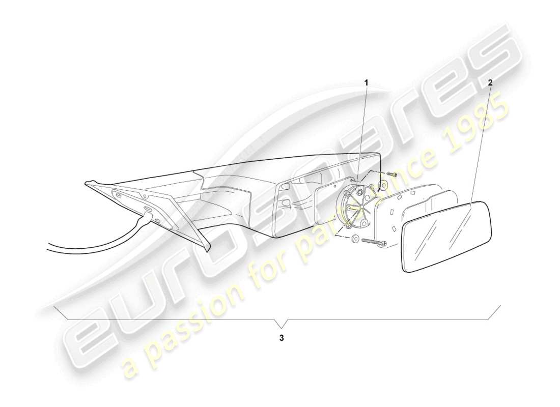 lamborghini murcielago coupe (2005) exterior mirror part diagram