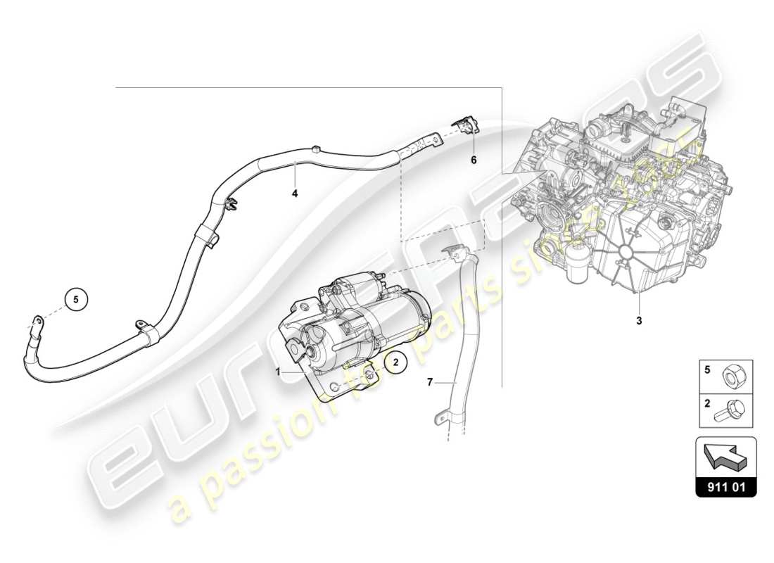 lamborghini performante spyder (2019) starter part diagram