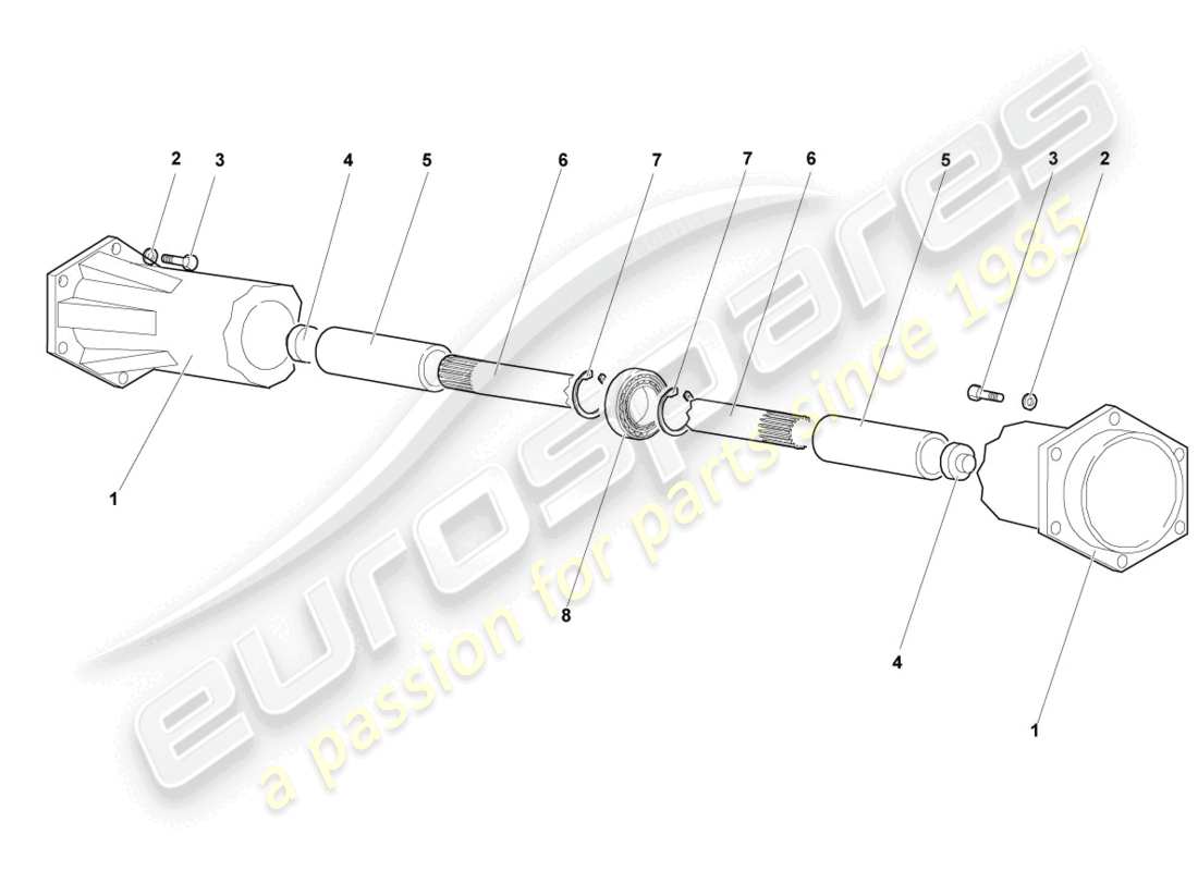 lamborghini murcielago coupe (2002) cardan shaft part diagram