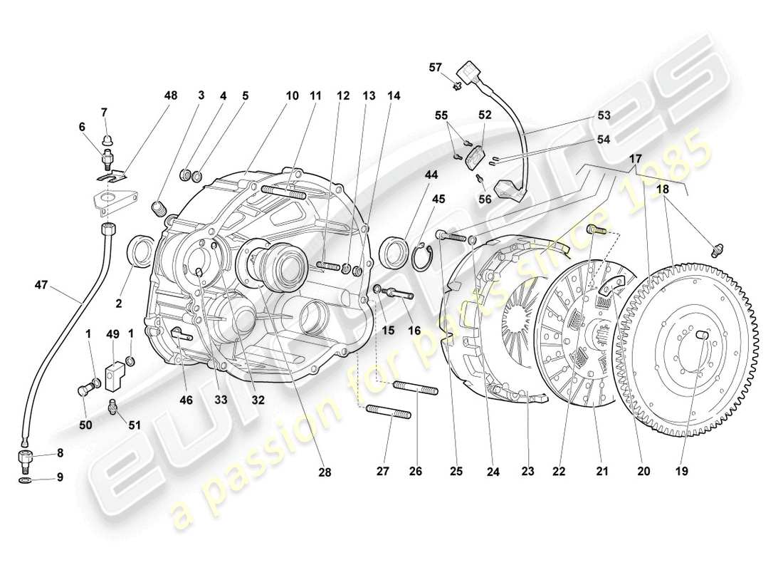 lamborghini murcielago coupe (2005) coupling e-gear part diagram