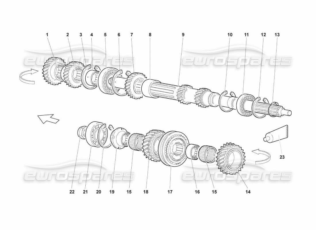 lamborghini murcielago lp670 main shaft parts diagram