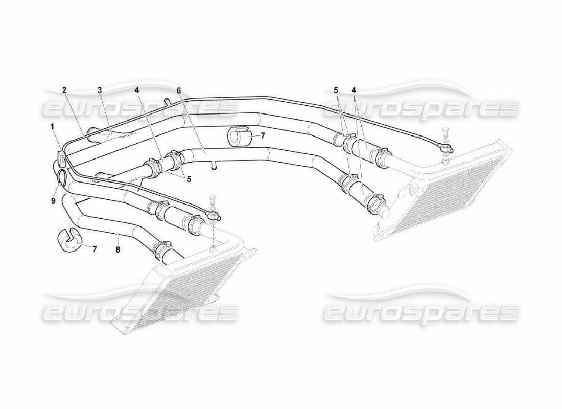 lamborghini murcielago lp670 water cooling system part diagram