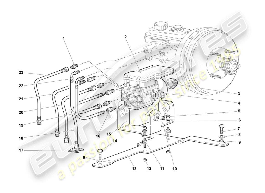 lamborghini murcielago coupe (2004) anti-locking brake syst. -abs- part diagram