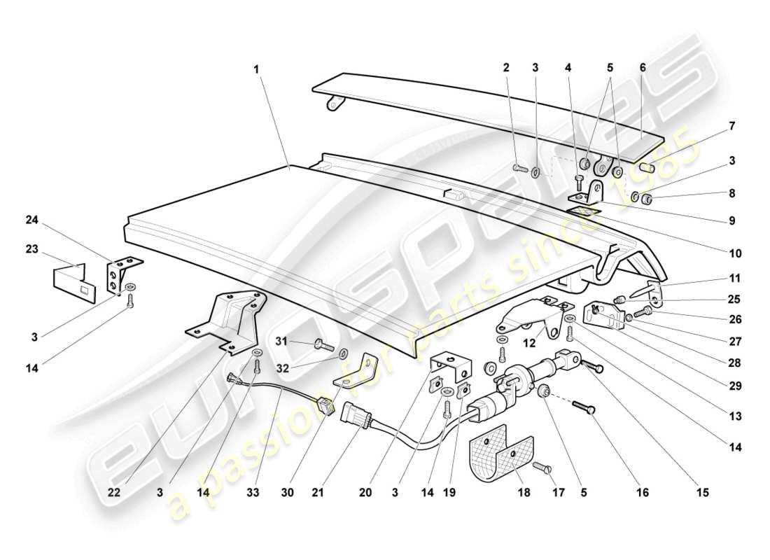 lamborghini murcielago coupe (2005) rear lid part diagram