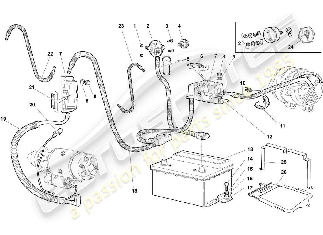 lamborghini murcielago coupe (2005) main fuse socket part diagram