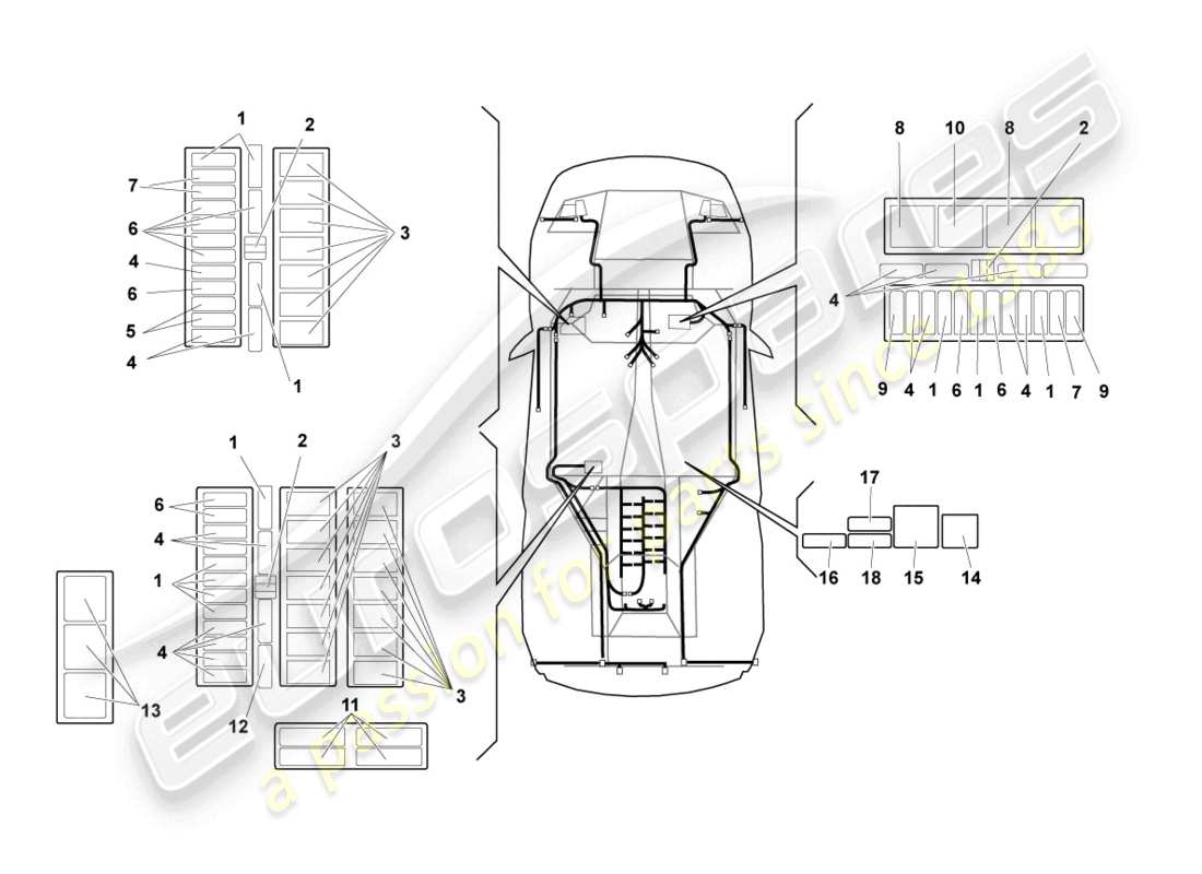 lamborghini murcielago roadster (2006) central electrics part diagram