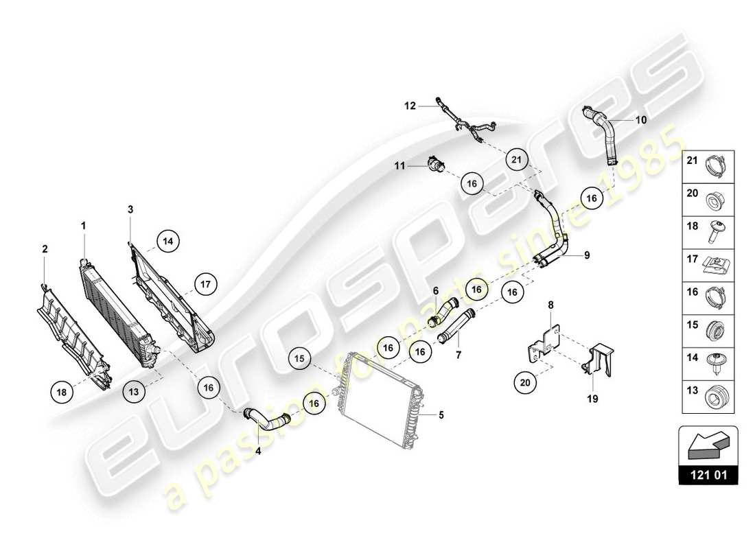 lamborghini lp610-4 coupe (2015) cooler for coolant part diagram