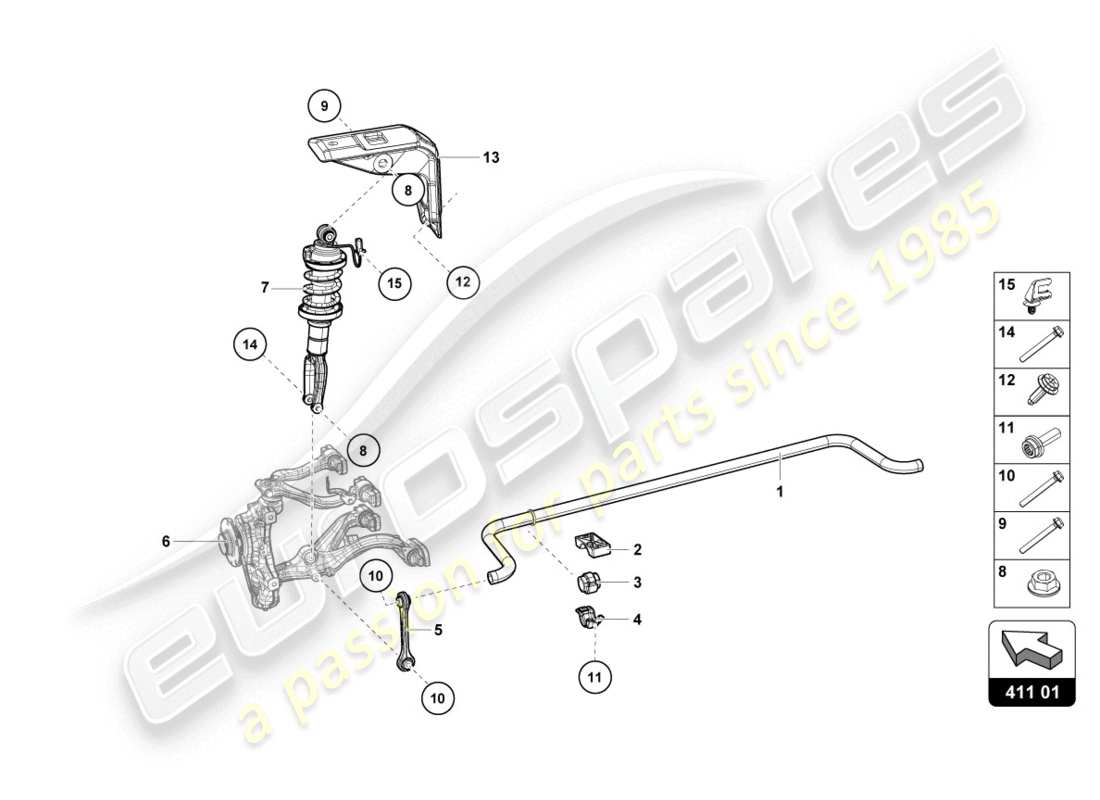 lamborghini lp610-4 coupe (2015) shock absorbers part diagram