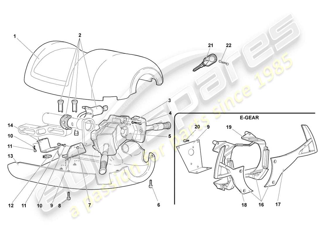 lamborghini murcielago roadster (2005) steering col. combi switch part diagram