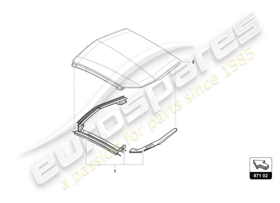 lamborghini lp720-4 roadster 50 (2015) gasket set for roof rack part diagram