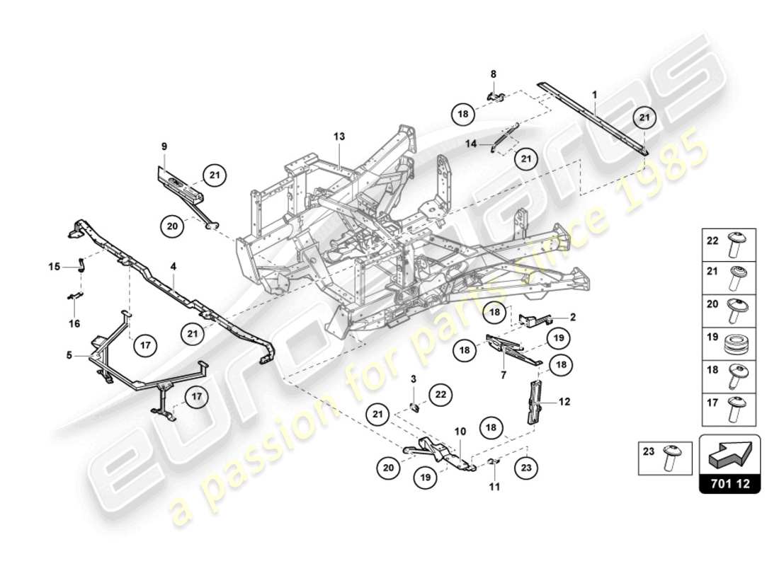 lamborghini sian (2021) trim frame rear part part diagram