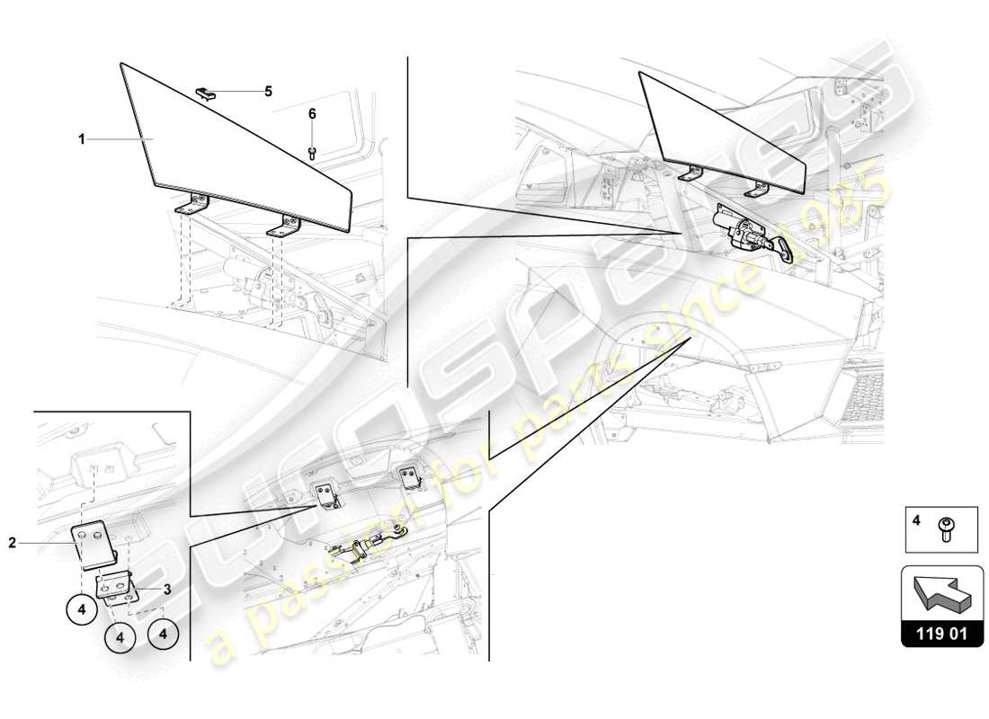 lamborghini lp720-4 coupe 50 (2014) air control flap part diagram