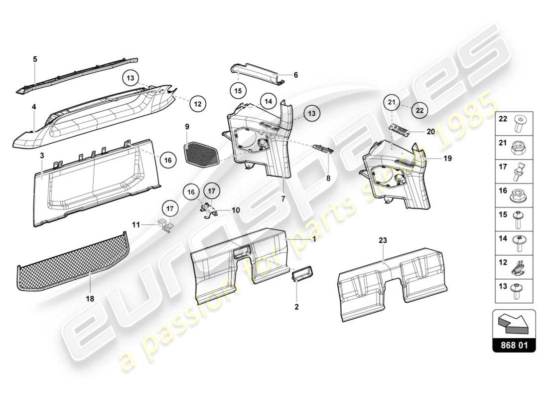 lamborghini lp610-4 coupe (2019) rear compartment area part diagram